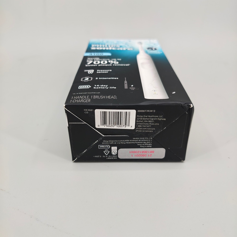 Philips Sonicare 4100 Electric Toothbrush HX3681 White Open Box New - Picture 5 of 7